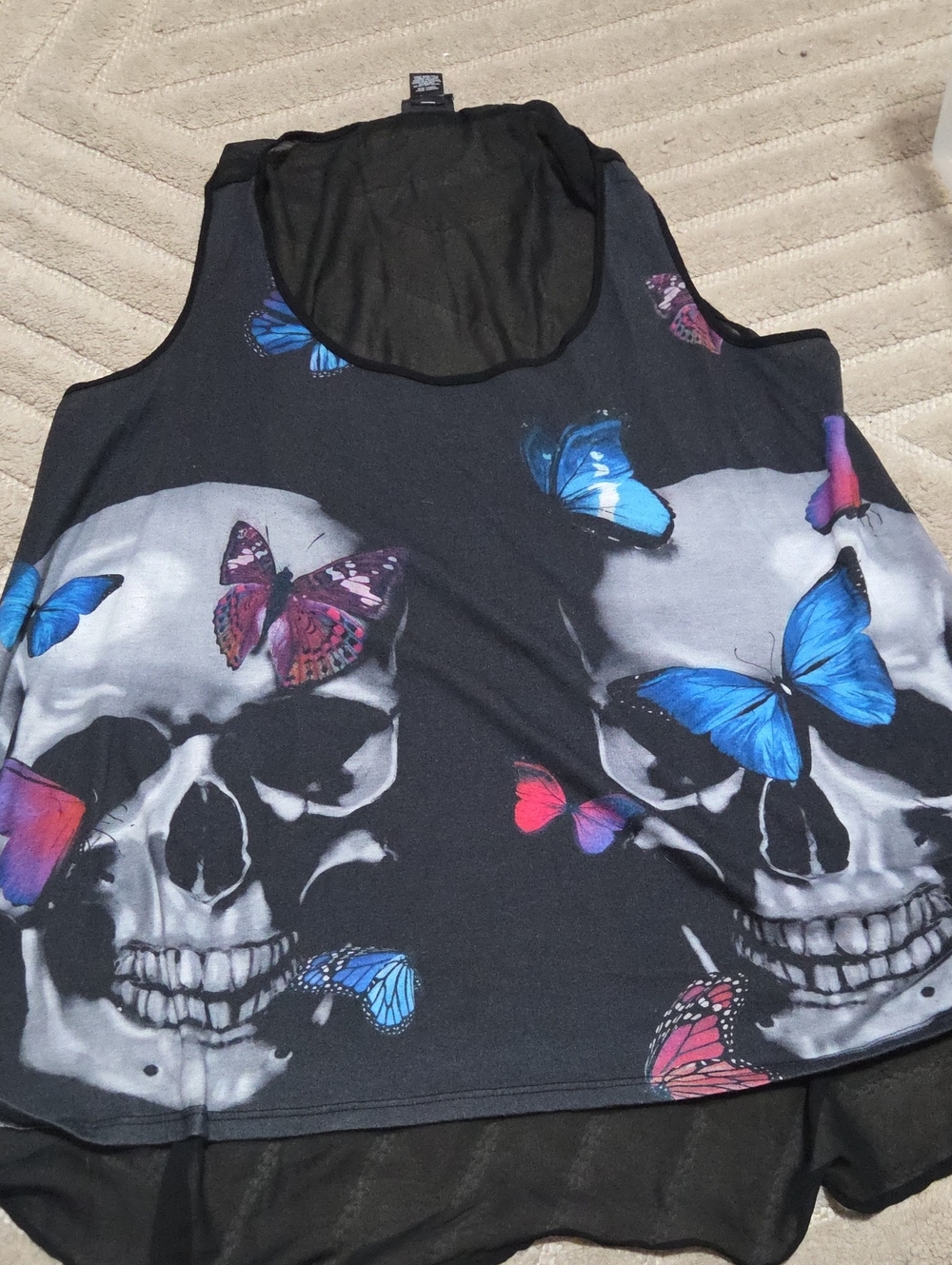 Torrid Skull & Butterflies Top, Sz 1